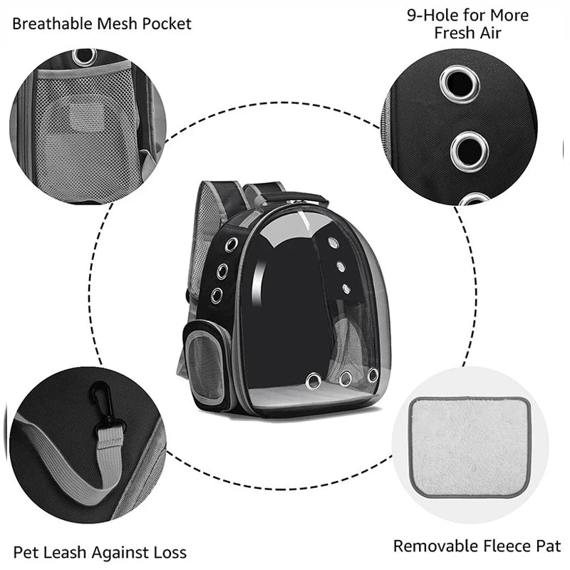 Travel Transparent Pet Cat Carrier Bag Outdoor Portable Backpack for Cats Small Dogs Breathable Cat Carrying Bag Pet Supplies